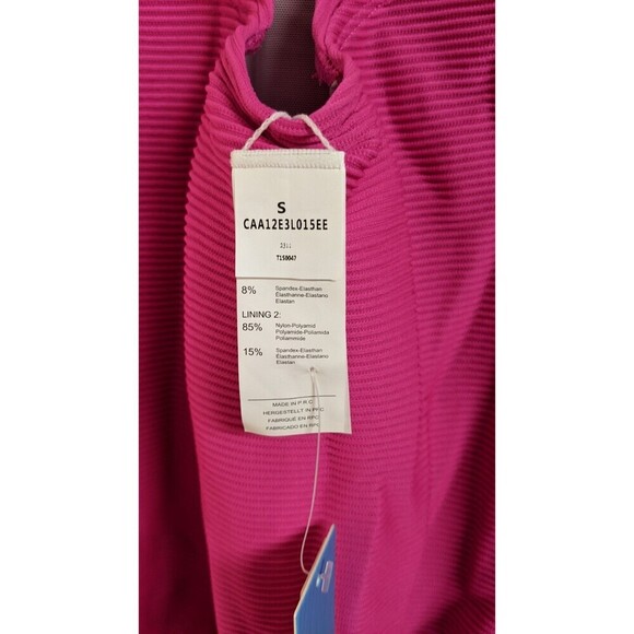 NWT~ CUPSHE Pink Ribbed One Piece "Tummy Contouring" Swimsuit SMALL - Picture 6 of 9